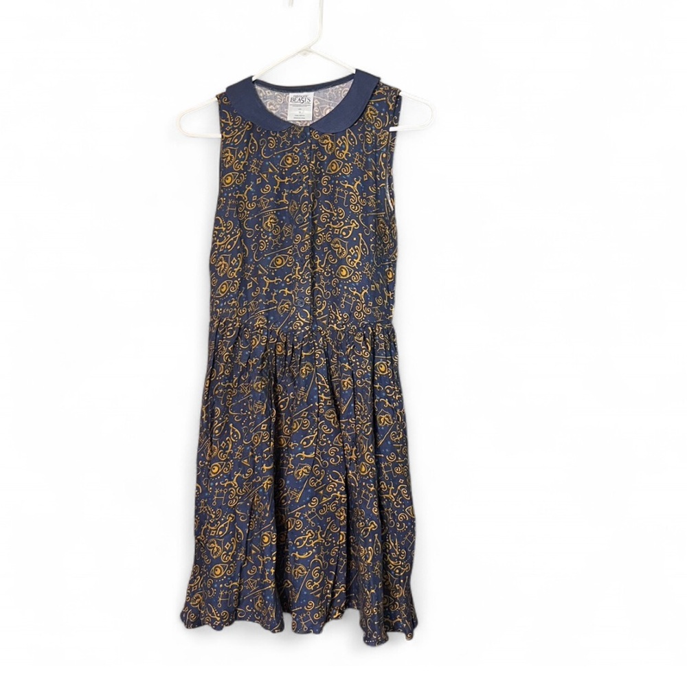 Kids Casual Dress - Blue and Gold